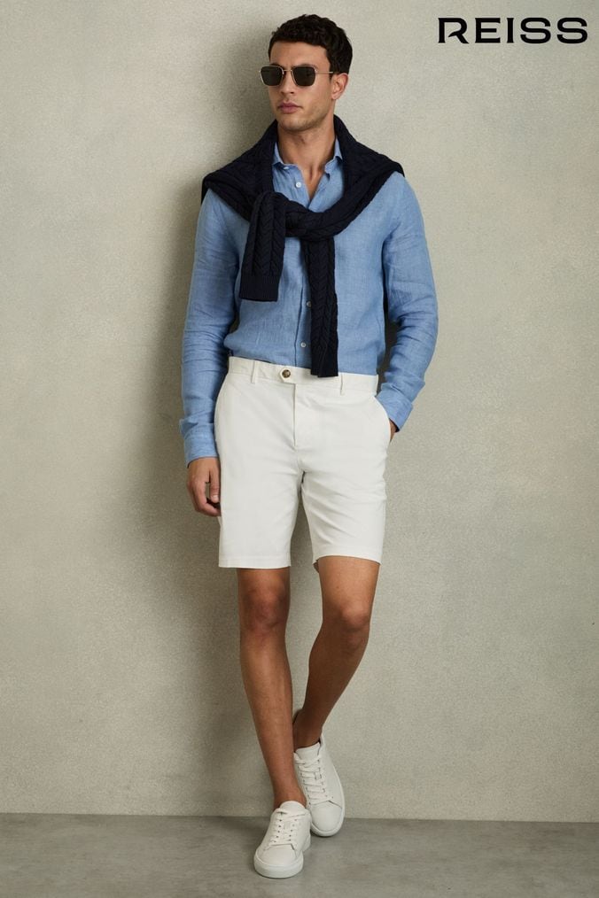 Mens skinny white shorts hotsell