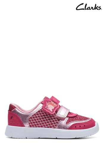 Clarks Pink F Fit Glitter Toddler Trainers (D76870) | £36