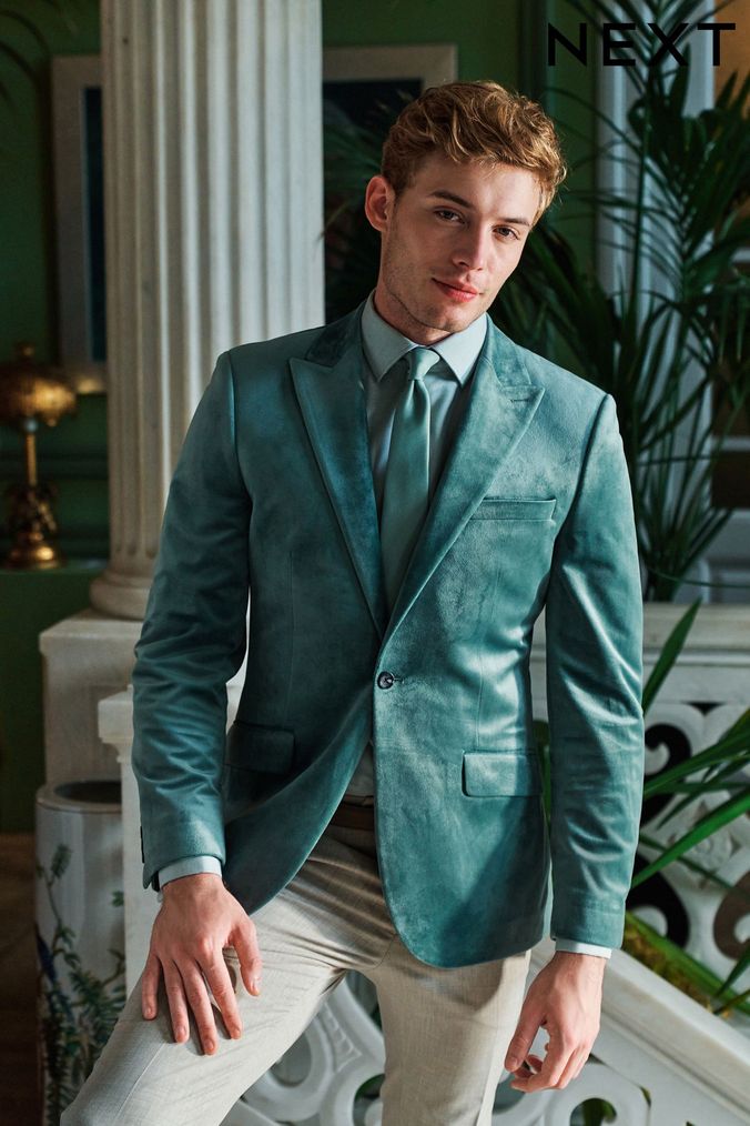 Mint green blazer mens on sale