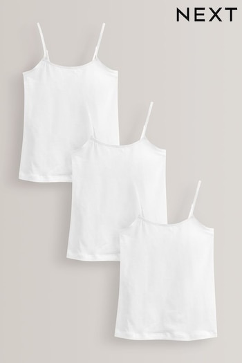 White 3 Pack Elastic Strappy Cami Vests (1.5-16yrs) (D77028) | £9 - £13