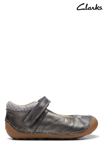 Clarks Silver Multi Fit Tiny Cosmo Toddler Shoes (D77064) | £30