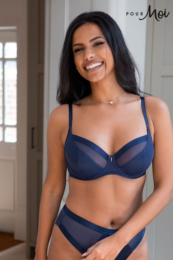 Pour Moi Blue Non Padded Viva Luxe Underwired Bra (D77067) | £26