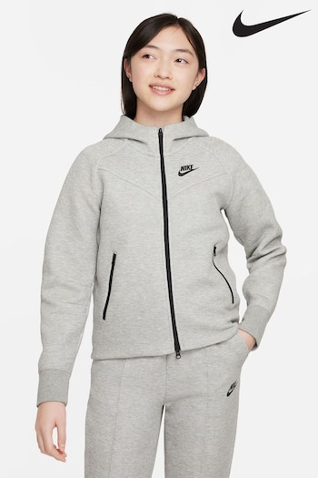 Nike waffle Grey Tech Fleece Zip Through Hoodie (D77102) | £80