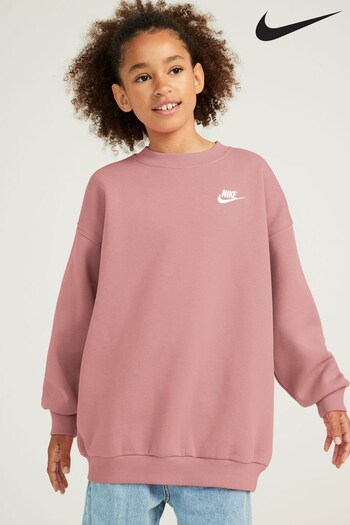 Nike Dusty Red Oversized Club Fleece Sweatshirt (D77105) | £38