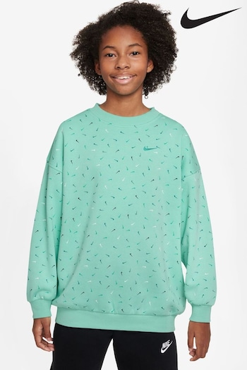 Nike Green Oversized Club Fleece Logo Sweatshirt (D77121) | £40