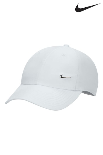 Nike White Dri-FIT Club Unstructured Metal Swoosh Cap (D77138) | £23