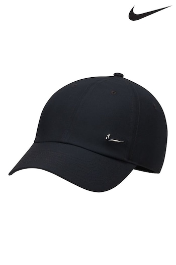 Nike flex Black Dri-FIT Club Unstructured Metal Swoosh Cap (D77139) | £23
