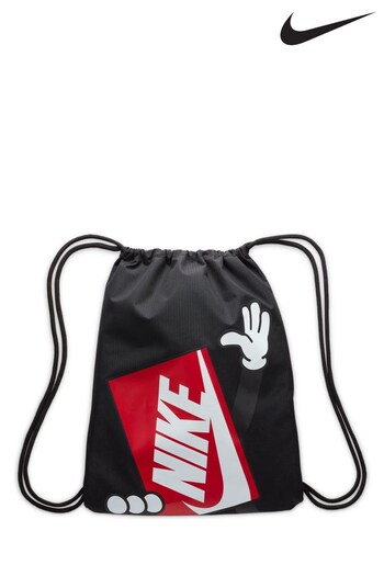 Nike Black Kids Graphic Drawstring Bag (12L) (D77159) | £14