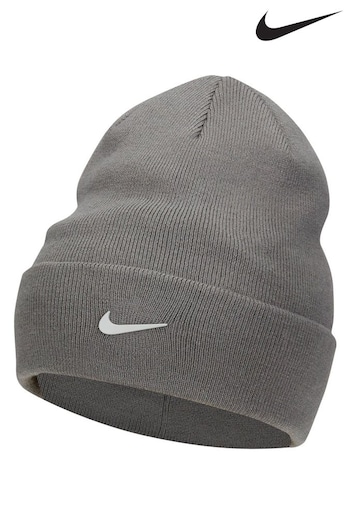 Nike Grey Peak Standard Cuff Swoosh Kids Beanie (D77166) | £20