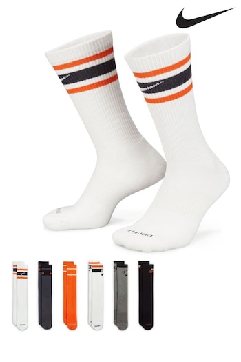 Nike Flyleather Black Everyday Plus Cushioned Crew Socks (D77201) | £23