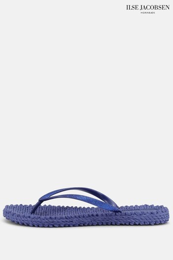 Ilse Jacobsen Blue Flip Flops With Glitter (D77280) | £31