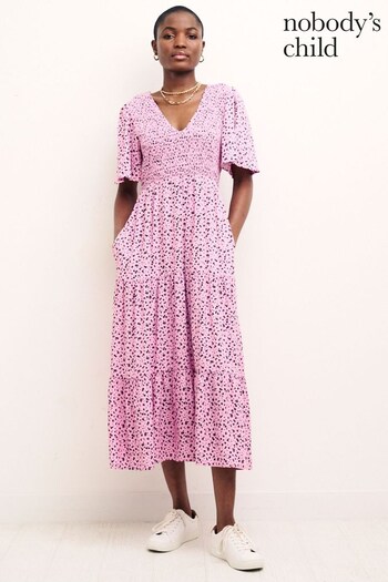 Nobody's Child Pink May Midi Dress (D77388) | £69