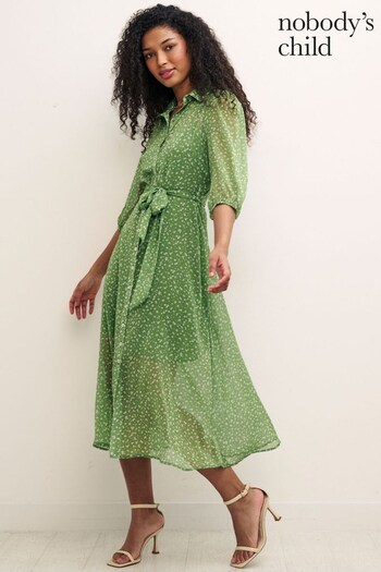 Nobody's Child Green Malika Midi Dress (D77395) | £65