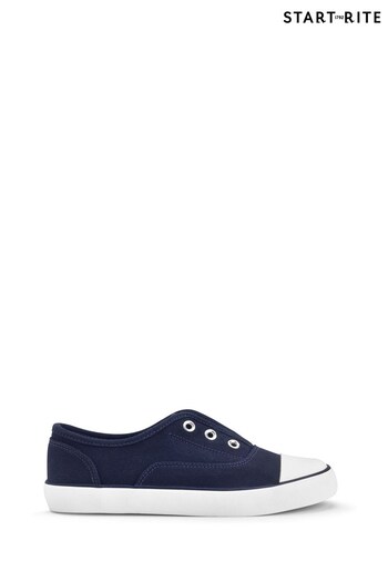 Start Rite Postcard Blue Canvas Elasticated Pull On Shoes (D77480) | £26
