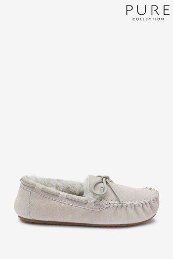 Pure Collection Grey Sheepskin Moccasins (D77491) | £55