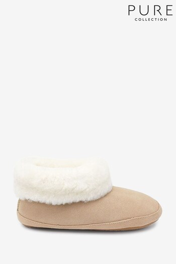 Pure Collection Natural Sheepskin Slipper Boots (D77496) | £75