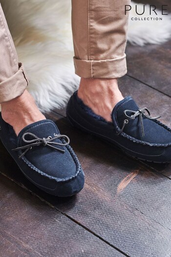 Pure Collection Mens Blue Sheepskin Mocassins (D77677) | £60