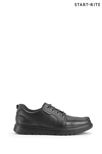Start Rite Cadet Black Leather Lace Up School Shoes Navy (D77735) | £60