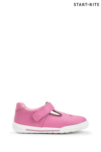 Start Rite Pink Playground Pink Leather T-Bar Shoes (D77739) | £44