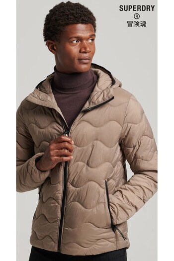 Superdry Brown Hooded Lightweight Padded Coat (D77756) | £100