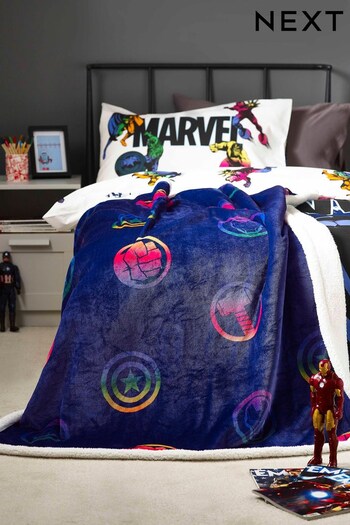 Blue Marvel Teddy Disney Fleece Throw (D77825) | £28