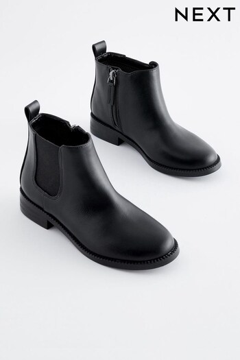 Black Wide Fit (G) Low Chelsea Boots (D77918) | £30 - £37