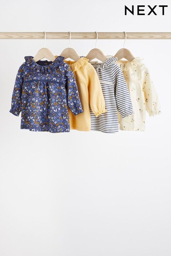 Blue/ Ochre Yellow Baby Enterprise Japan slogan crew-neck sweatshirt 4 Pack (D78043) | £20 - £22