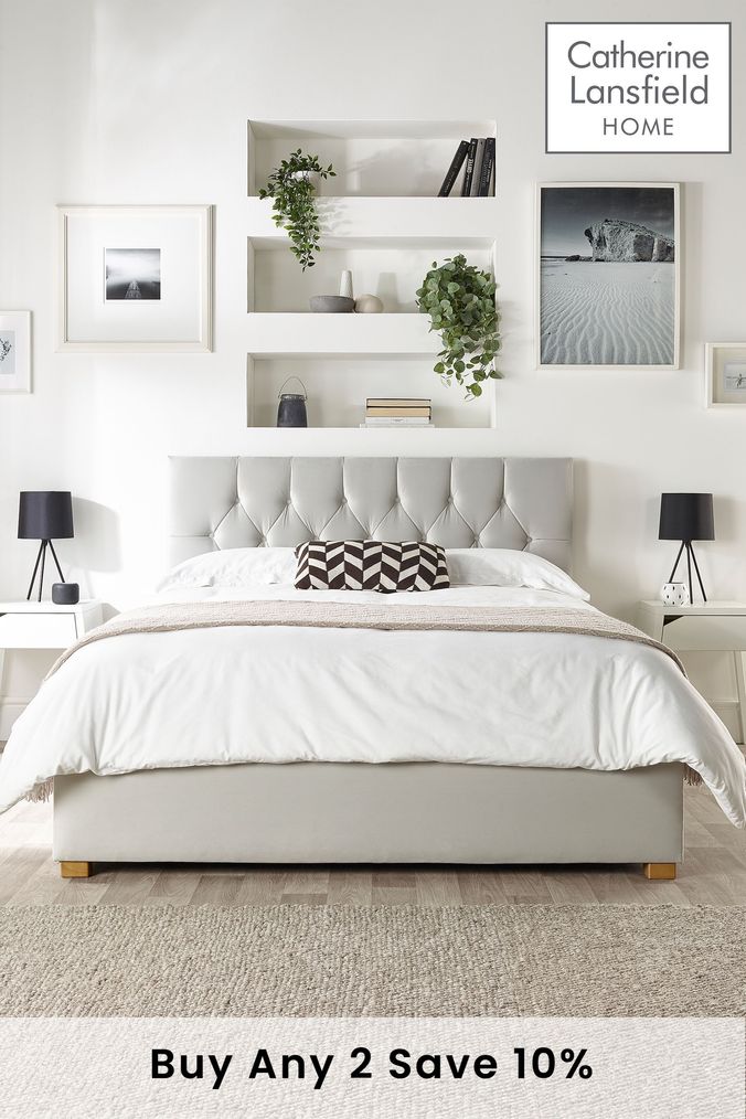 Silver single ottoman bed sale