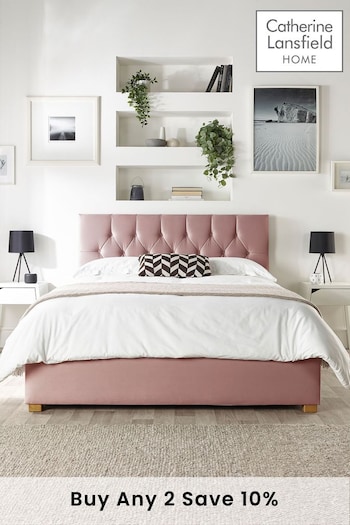Catherine Lansfield Pink Boutique Ottoman Bed (D78270) | £508 - £644