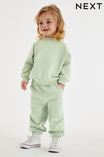 Green Sweat Top and Jogger Set (3mths-7yrs) (D78298) | £15 - £19