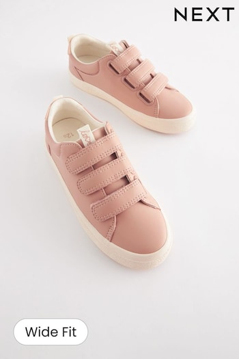 Rose Pink Standard Fit (F) Touch Fastening Trainers (D78358) | £20 - £27