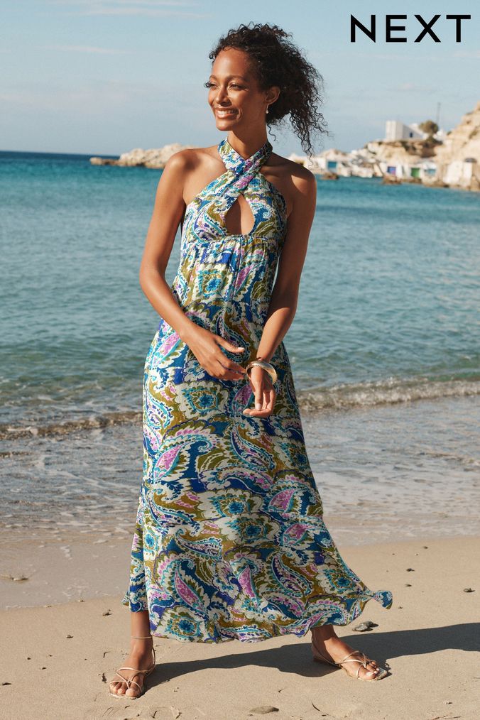 Halter neck shop beach dress uk