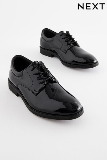Black Leather Patent Lace-Up Shoes (D78380) | £34 - £39