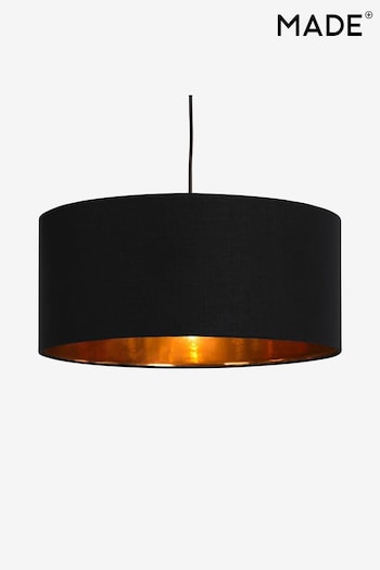 MADE.COM Black/Copper Oro Pendant Drum Lamp Shade (D78408) | £47
