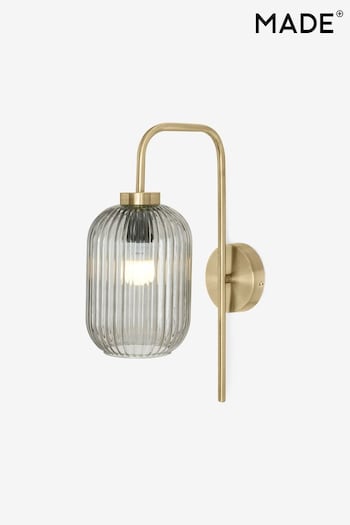MADE.COM Grey Briz Antique Brass Wall Lamp (D78422) | £69