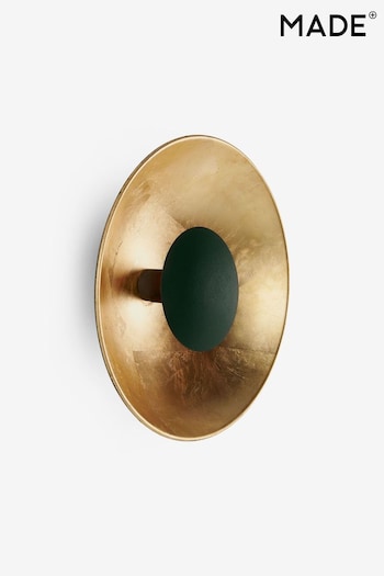 MADE.COM Green/Brass Chicago Wall Lamp (D78433) | £89