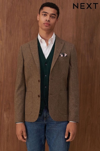 Neutral Nova Fides Italian Wool Blend Blazer (D78455) | £135