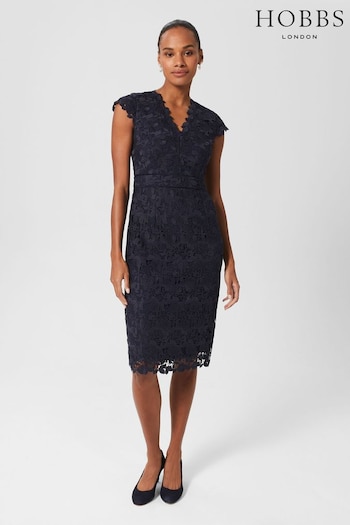 Hobbs Blue Larissa Lace Dress (D78469) | £229