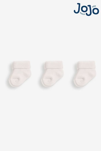 JoJo Maman Bébé White 3-Pack Baby Socks (D78630) | £5.50