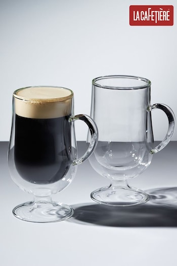 La Cafetière Set of 2 Clear Double Walled Irish Coffee Glasses (D78682) | £21