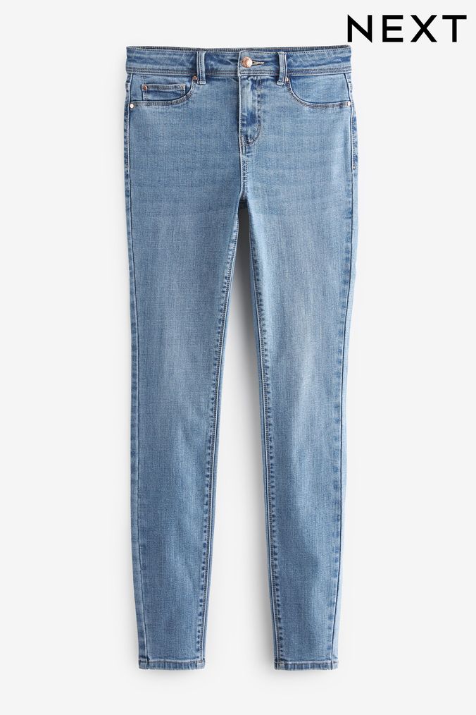 Mid blue jeans womens online