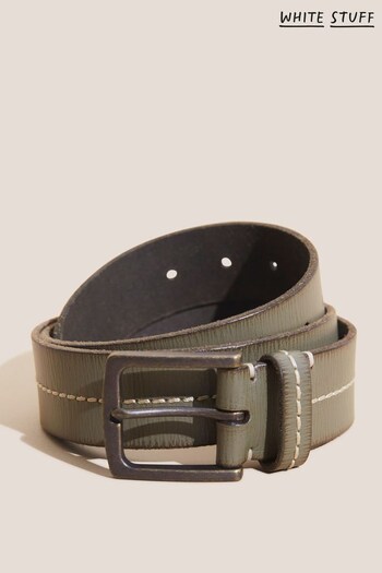 White Stuff Green Leather Stitch Belt (D78846) | £30