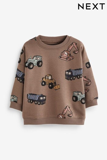 Brown Digger Oversized All-Over Printed Character Sweatshirt (3mths-7yrs) (D78852) | £9 - £11
