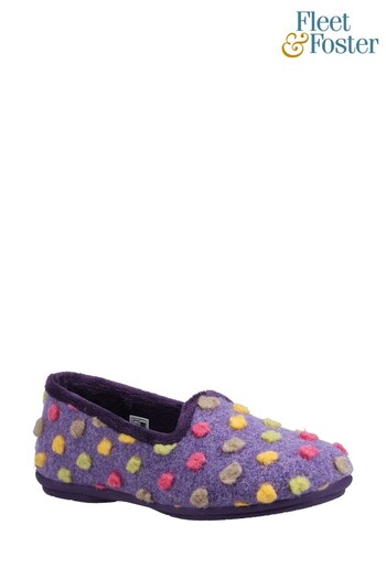 Fleet & Foster Purple Daphne Ladies Slippers (D78860) | £34