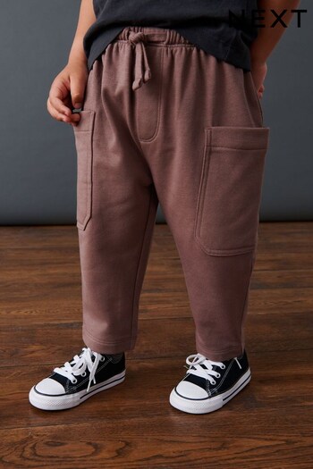 Chocolate Brown Patch Pocket Joggers (3mths-7yrs) (D78899) | £9 - £11