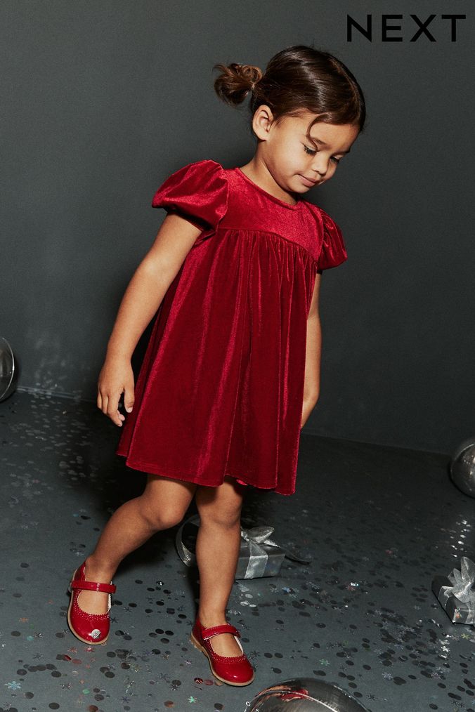 Red Velvet Dress (3mths-10yrs) (D78905) | £13 - £16