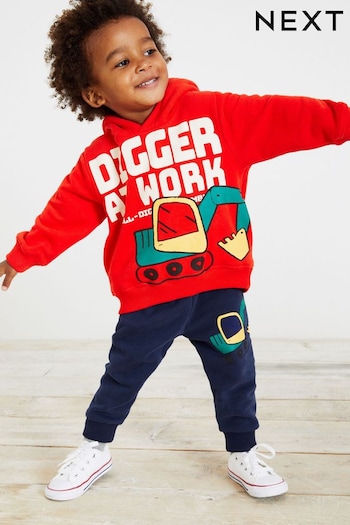 Red Digger Character GIVENCHY Hoodie And Joggers Set (3mths-7yrs) (D78957) | £20 - £24