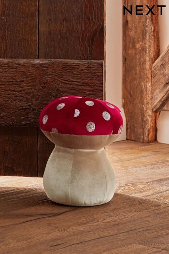 Red Sequin Toadstool Doorstop (D79001) | £16