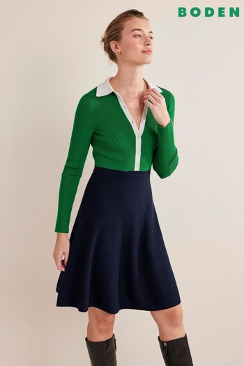 Boden Green Rib Detail Knitted Mini Dress (D79097) | £120
