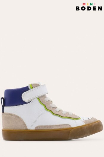 Boden White Leather High Top Trainers (D79101) | £42 - £48